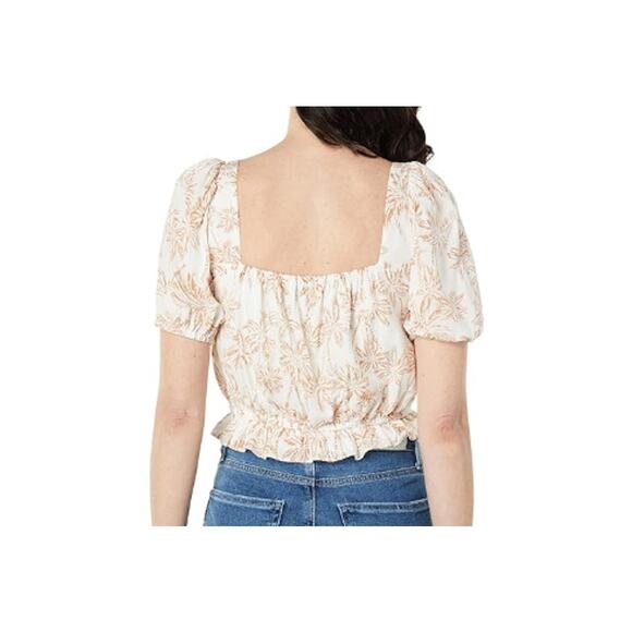 New ~ 1. STATE ~  Short Sleeve Square Neck Crop Top Size XL 100% COTTON - Picture 3 of 8